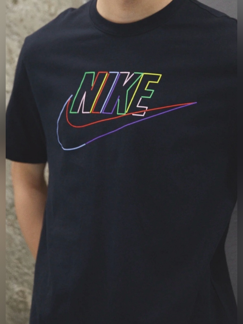 Nike Sportswear Club Futura Black Multicolor Graphic Tee T Shirt-Mens 2XL XXL